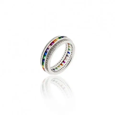 Sortija Plata Piedra Colores