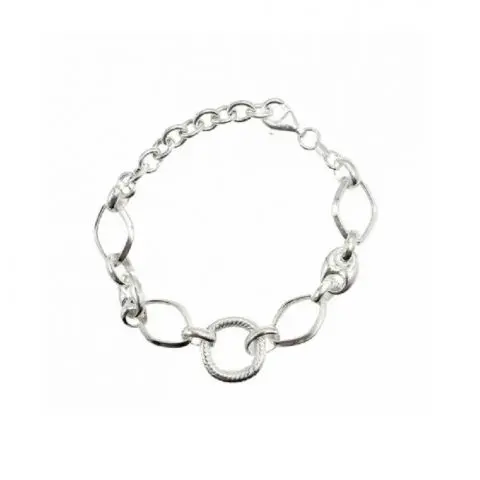 Pulsera Eslabones y Calabrote Plata